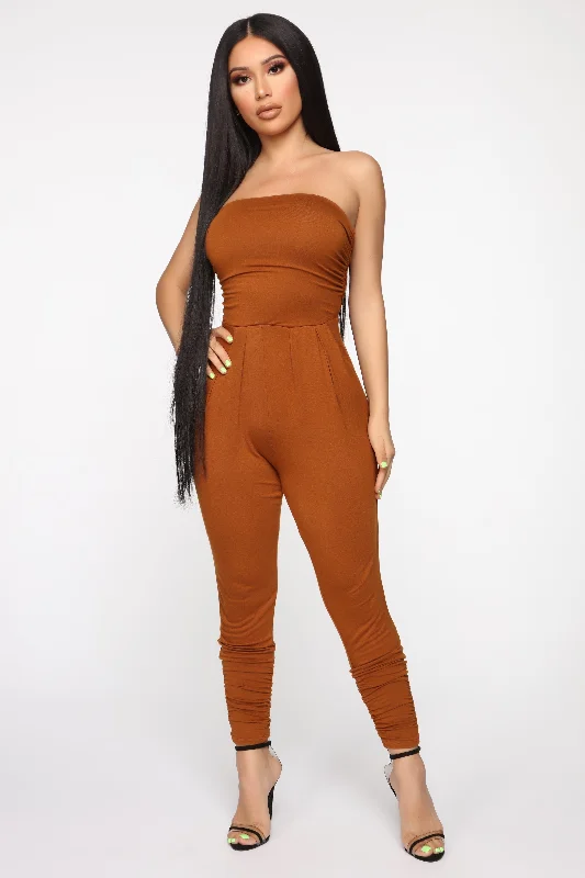 women's jumpsuits with zippersIsabelle Tube Jumpsuit - Terracotta