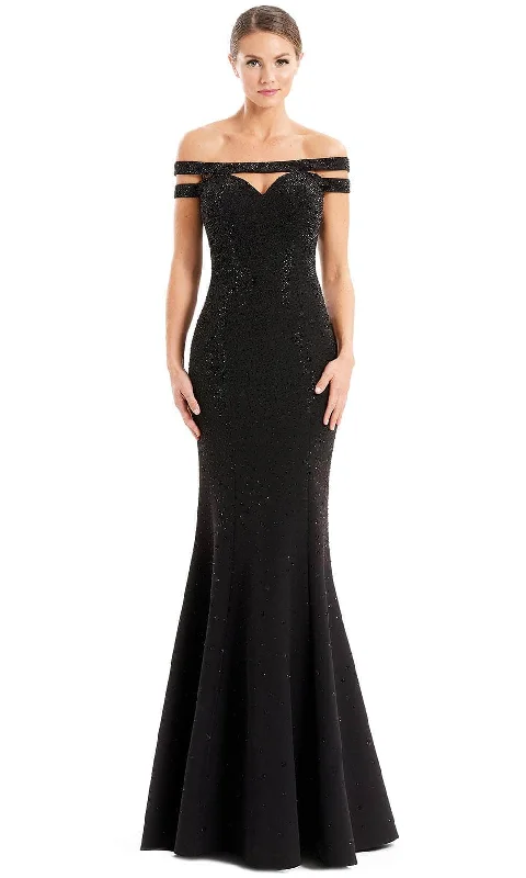 women's A-line dressesAlexander by Daymor 1679 - Off Shoulder Beaded Evening Gown