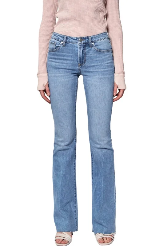 women's denim jeans for a comfortable fitBella Rose Mid Rise Flare Jeans In Light Denim