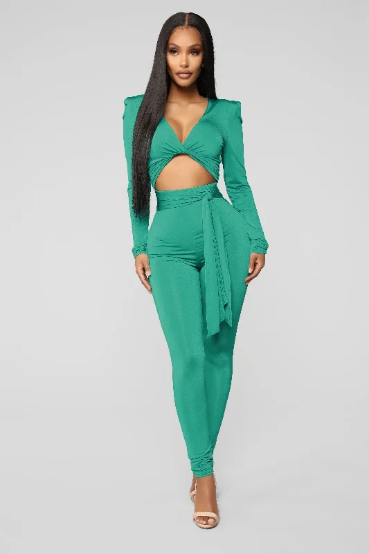 women's elegant jumpsuitsBaddest Babe Cut Out Jumpsuit - Jade