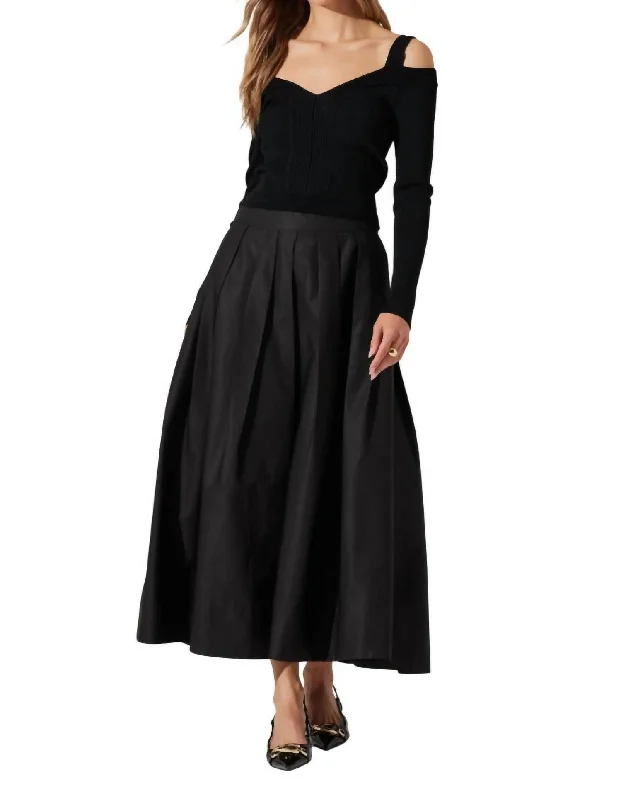 women's spring mini skirtsCatarina Midi Skirt In Black