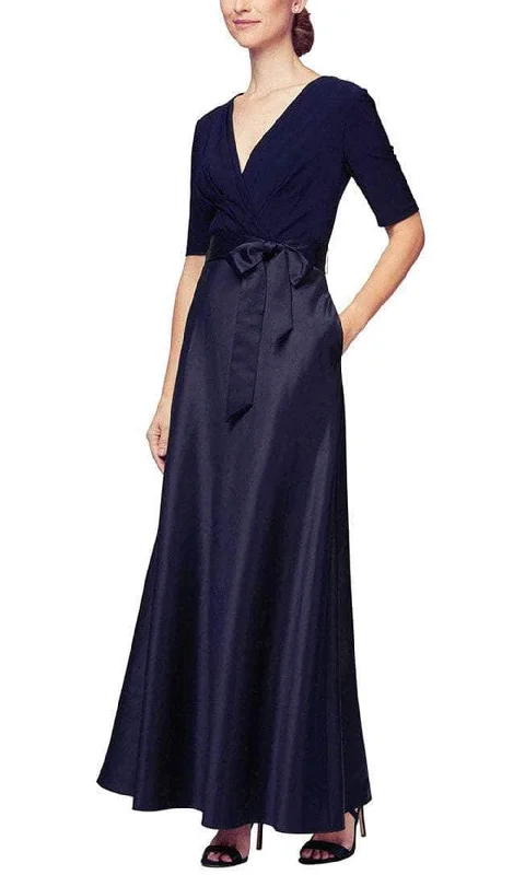 women's tall dressesAlex Evenings - 81351533 Surplice Bodice Long Dress