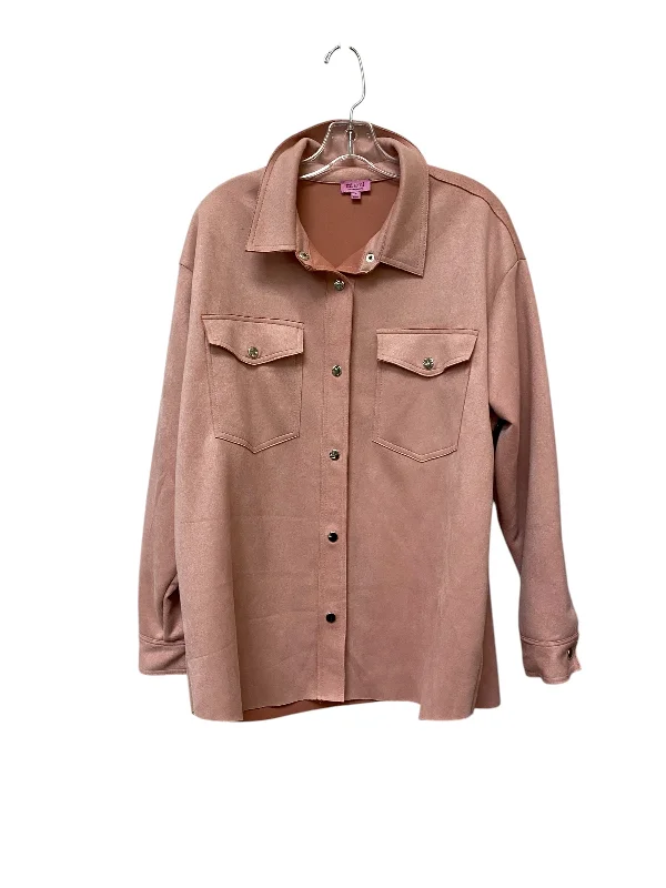 women's coats with pocketsJacket Shirt By Mi Ami In Pink, Size: S