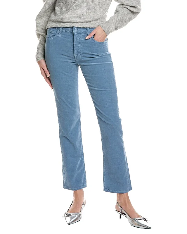 women's denim jeans with stretch fabricMOTHER The Mid-Rise Hiker Hover Blue Shadow Slim Straight Leg Jean