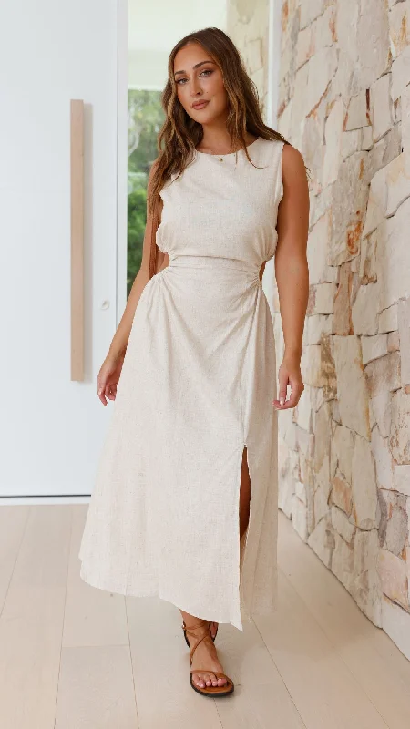 women's custom dressesJamila Midi Dress - Natural