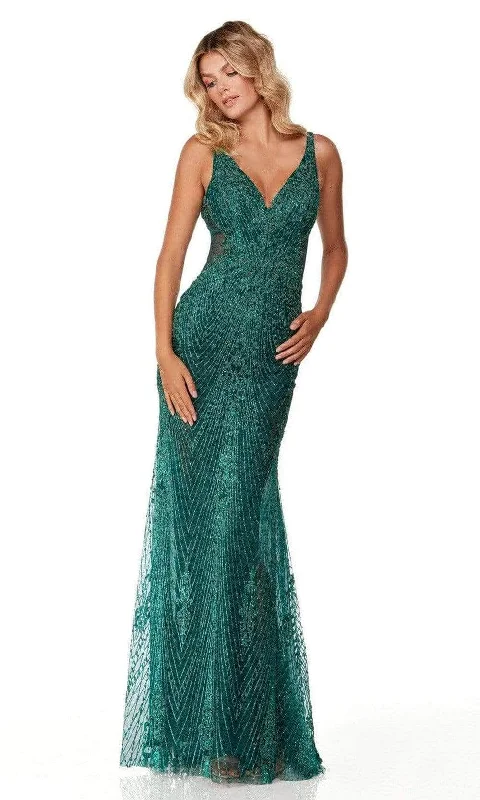 women's versatile dressesAlyce Paris - Embellished Sheath Evening Dress 61199