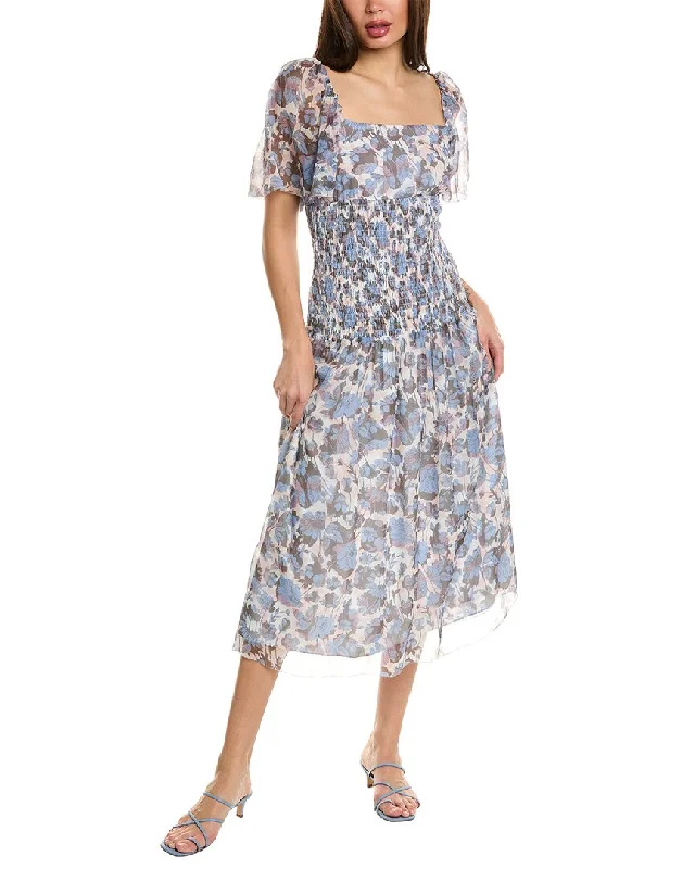 women's floral dressesJoie Gillian Silk Midi Dress