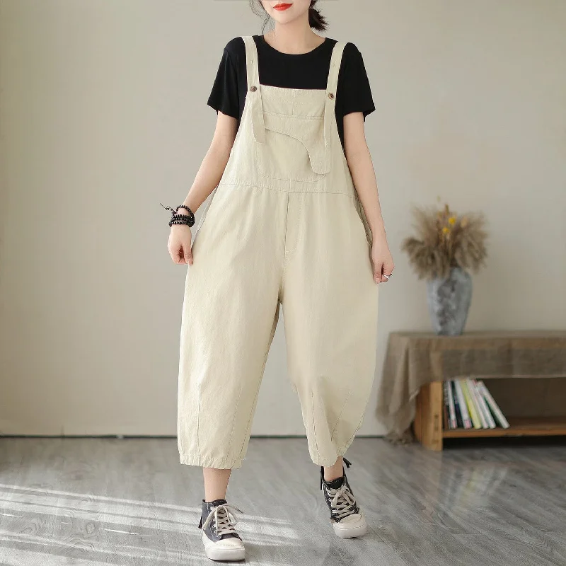 women's jumpsuits for gym sessionsWomen Summer Solid Loose Casual Jumpsuit