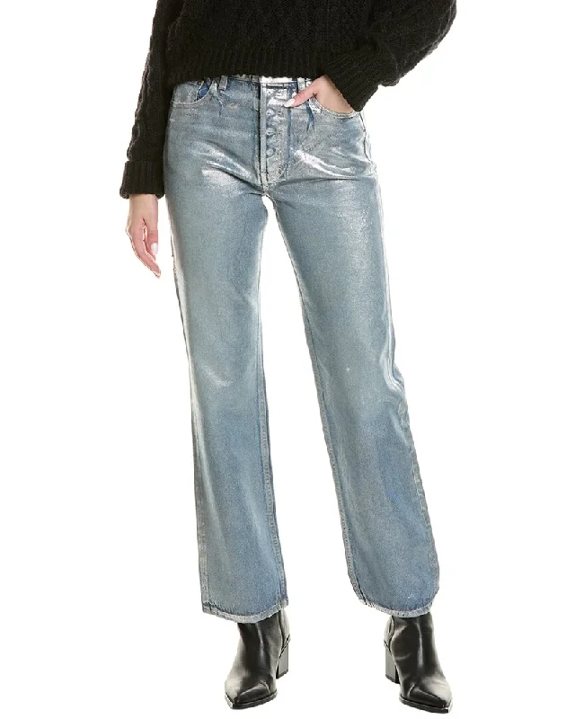 women's denim jeans for plus-size womenEB DENIM High-Rise Silver Straight Jean