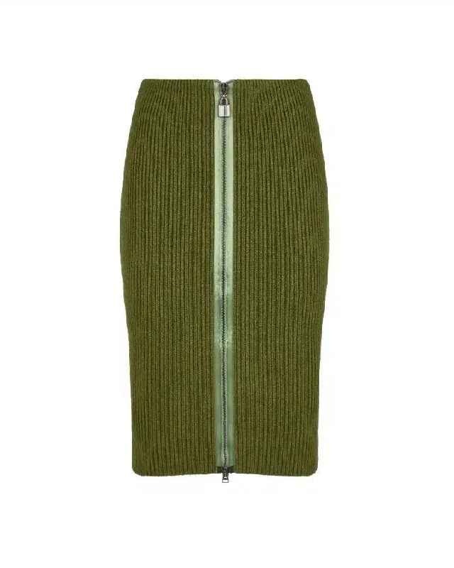 women's circle skirtsTom Ford Womens Zip Up Skirt In Green