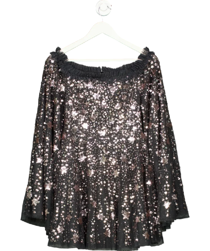 women's beach dressesNeedle & Thread Black Shooting Stars Cape Mini Dress UK 8