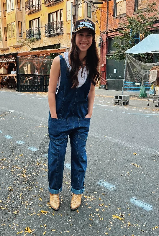 women's boho jumpsuitsOn The Go Denim Jumpsuit