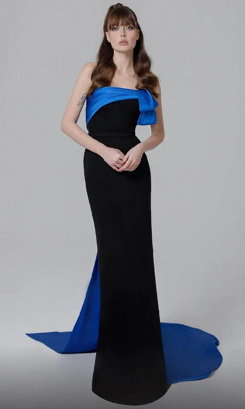 women's petite dressesMNM Couture N0463 - Strapless Overskirt Evening Dress