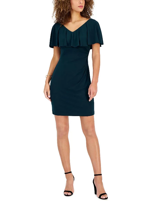 women's empire waist dressesPetites Womens Popover Mini Sheath Dress