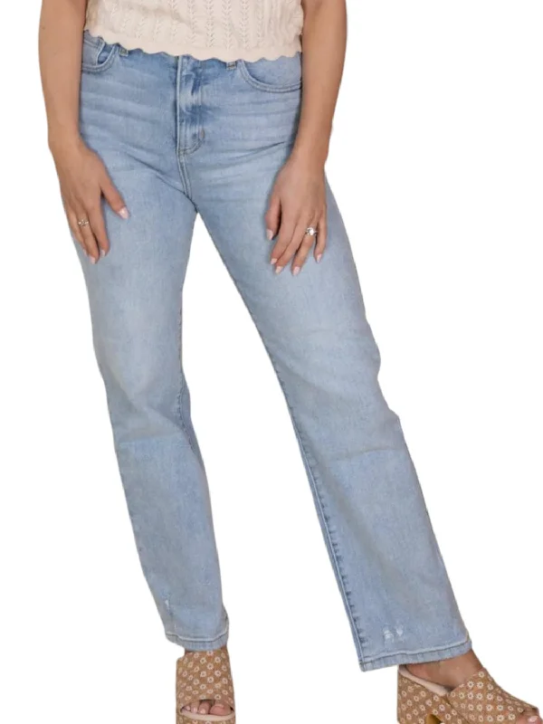 women's denim jeans for a cozy dayPeyton Straight Leg Jeans In Light Wash