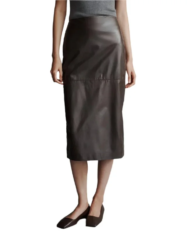 women's fair-trade solid-color skirtsLola Midi Skirt In Fudge