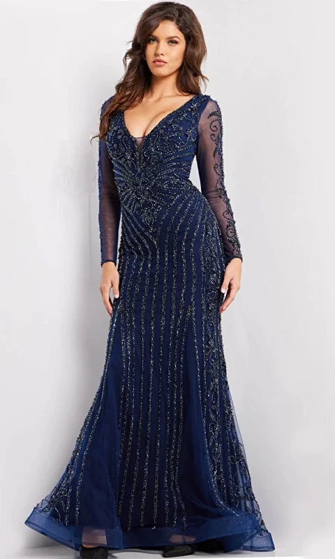 women's limited-edition dressesJovani 24236SC - Long Sleeve Beaded Evening Gown