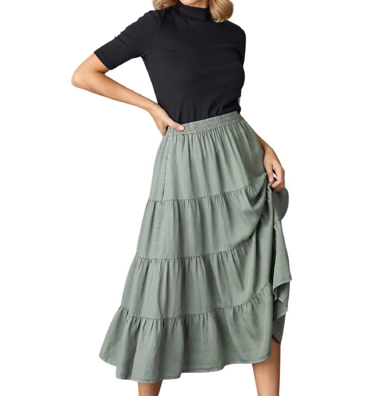 women's velvet wrap skirts for elegant eveningsJane Skirt In Sage