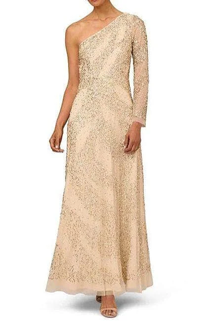 women's club dressesAidan Mattox MD1E208423 - Long Sleeve Beaded Evening Dress