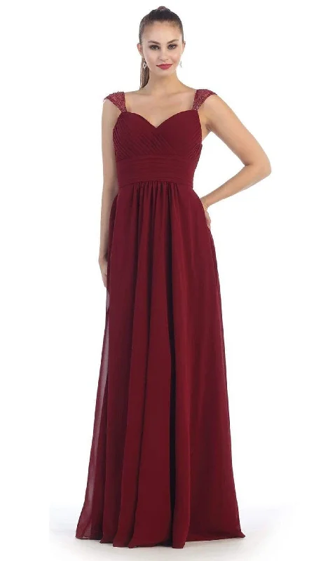 women's shift dressesMay Queen - MQ1275B Pleated Sweetheart A-line Evening Dress