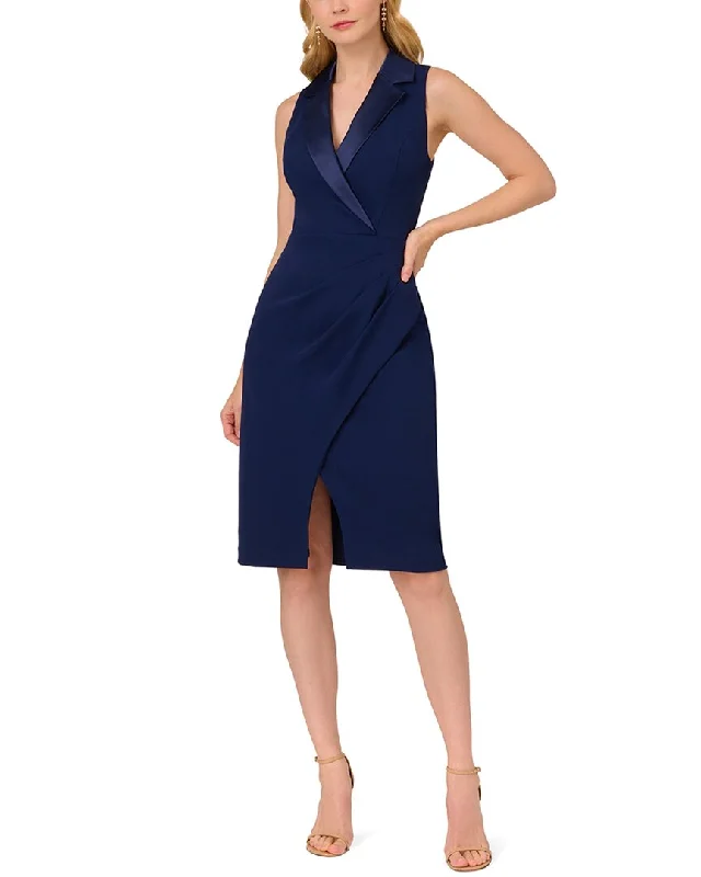 women's empire-line dressesAdrianna Papell Sheath Sleeveless Solid Midi Sheath Dress