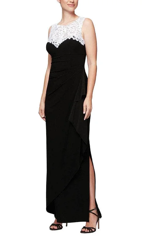 women's stretchy dressesAlex Evenings - 4351423 Sleeveless Ruched Long Dress