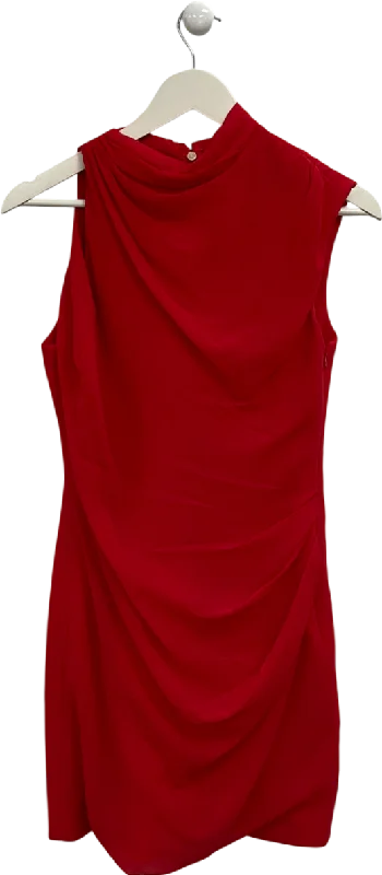 women's empire waist dressesFOREVER NEW Red Noa Draped Mini Dress UK 8