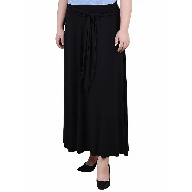 women's cool work skirtsPlus Womens Tie Waist Elastic Maxi Skirt