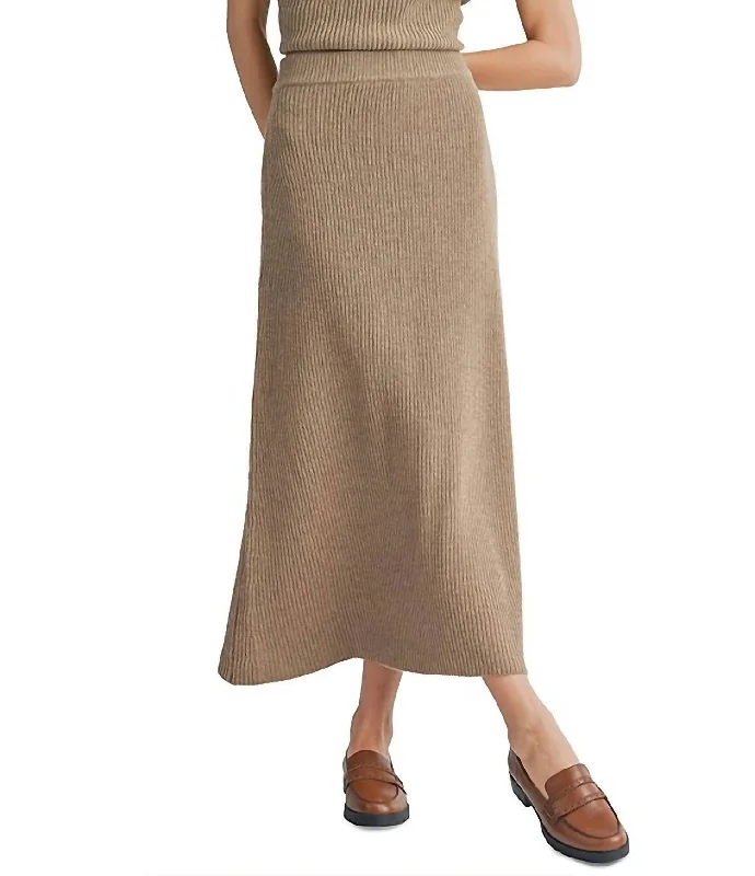 women's dressy circle skirtsCrosby Knit Midi Skirt In Dark Taupe