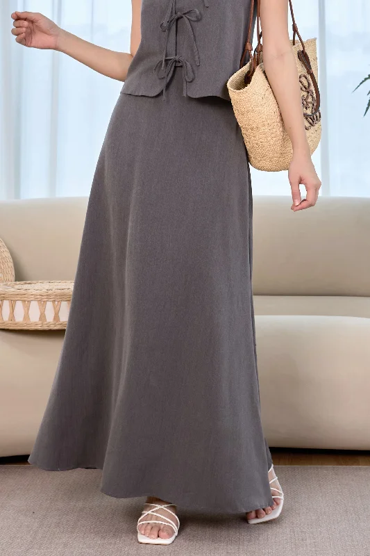 women's mini skirtsFlare Maxi Skirt in Grey