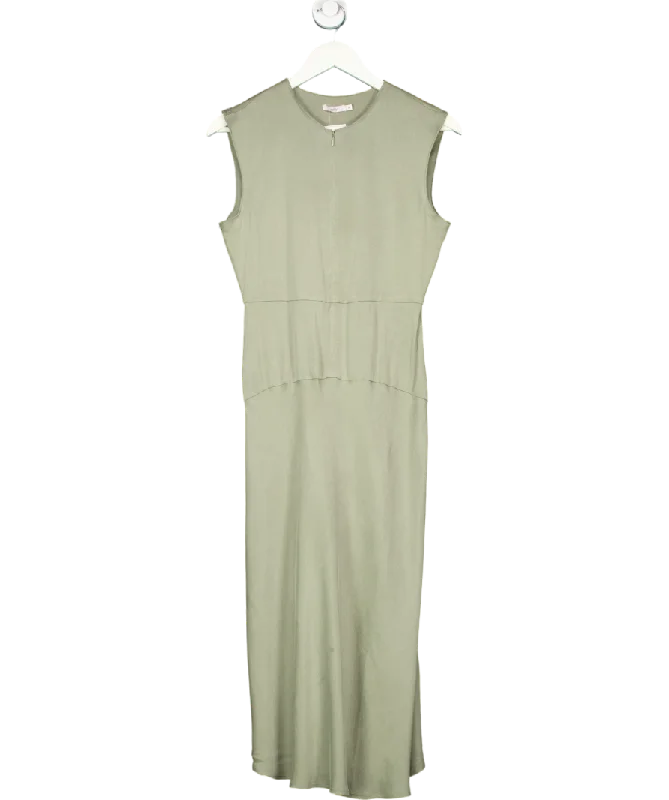 women's stretch dressesAday Green Save The Date Zip Up Midi Dress UK S