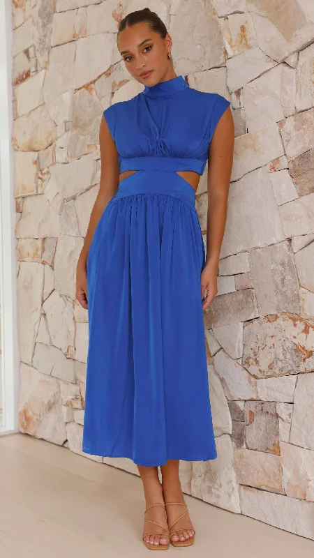 women's minimalist dressesCindie Midi Dress - Cobolt Blue