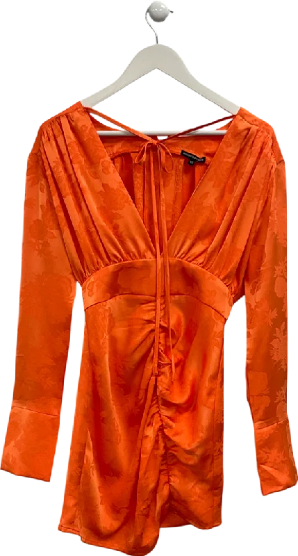 women's maxi dressesNoughts & Kisses Orange Long Sleeve Mini Dress UK XS