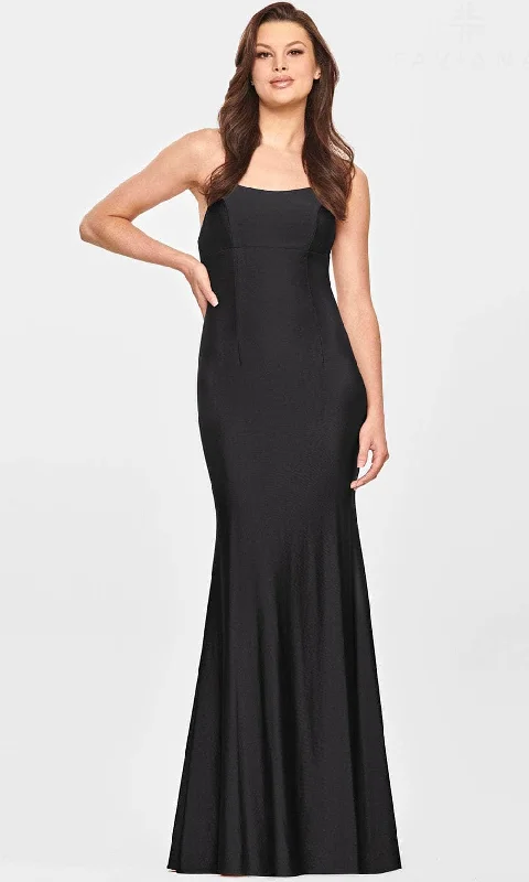 women's stretchy dressesFaviana S10844 - Sleeveless Scoop Neckline Evening Dress