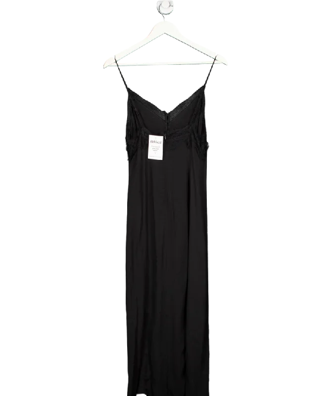 women's plus-size dressesAFRM Black Lace Trim Midi Slip Dress Petite UK S