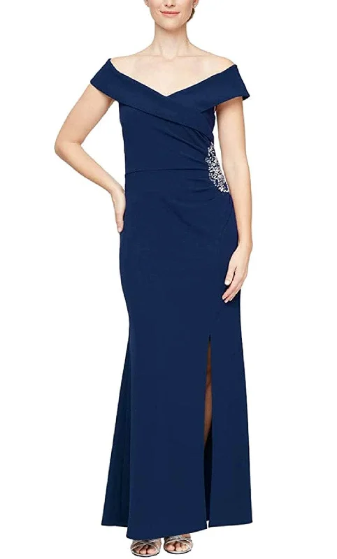 women's maternity dressesSLNY 9137212 - Cap Sleeve Ruched Evening Dress