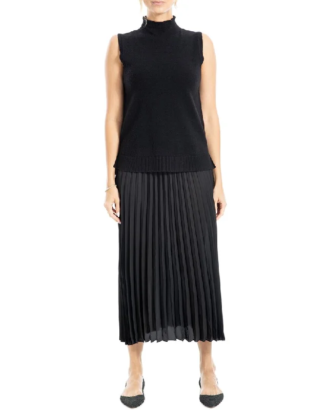 women's low-rise skirtsMax Studio 2pc Top & Pleated Midi Skirt