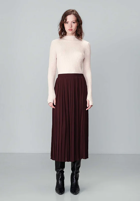 women's zip-front midi skirts for eventsSkirt Ninon Prune