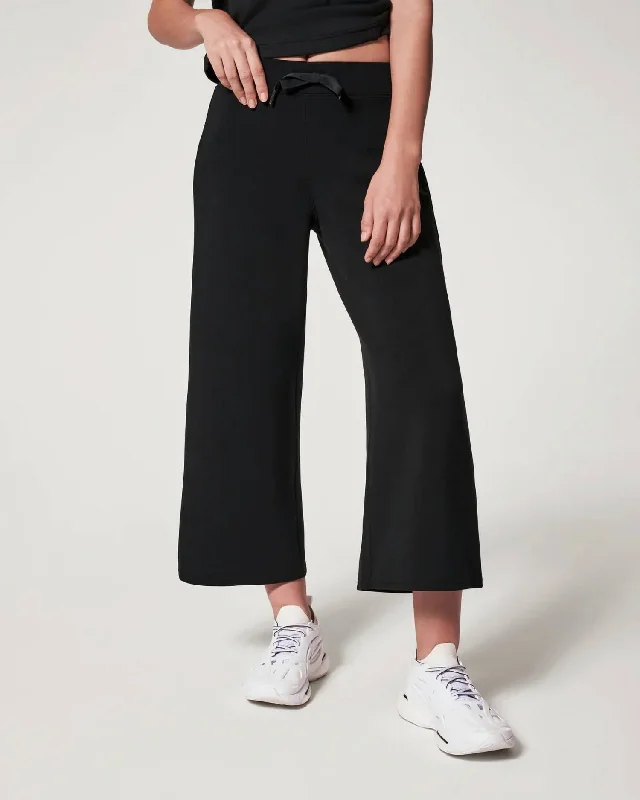 women's short pantsAiressential Cropped Wide Leg Pants In Very Black