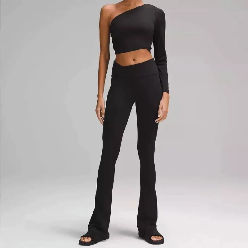 women's tall pantsAlign Asymmetrical-Waist Mini-Flared Pant In Black