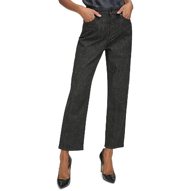 women's summer pantsCannes Womens High-Rise Straight Leg Cropped Jeans