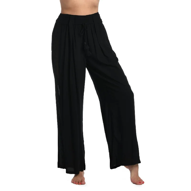 women's designer pantsCoastal Covers Palazzo Pants In Black