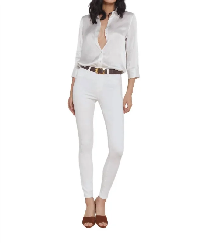 women's stretch pantsHigh-Rise Skinnny Jeans In Blanc