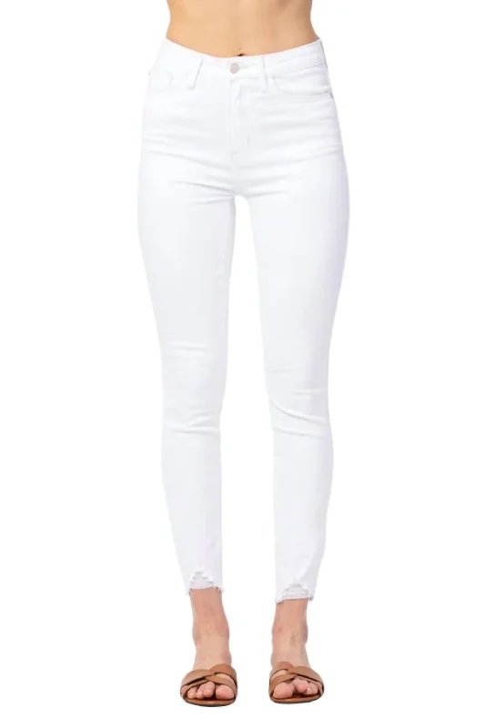 women's vintage pantsHigh Waisted Skinny Jeans In White