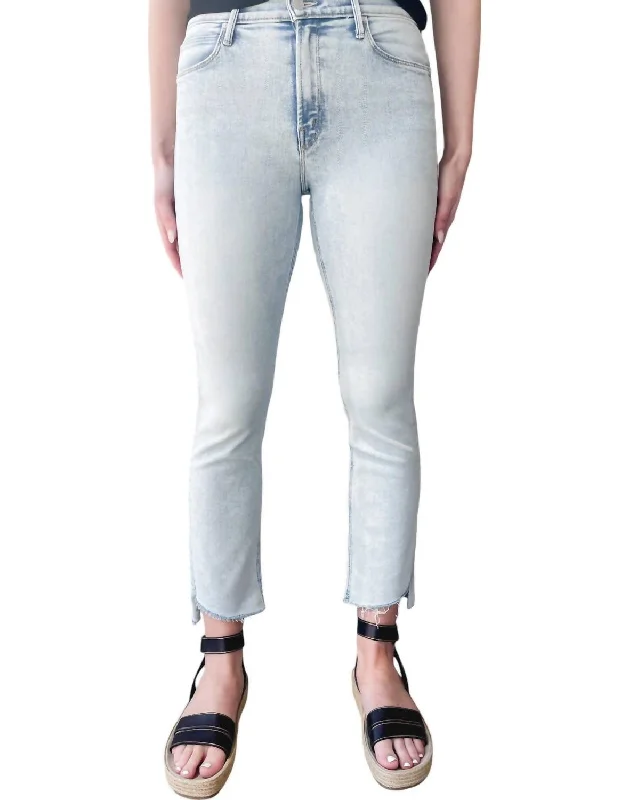 women's satin pantsMid Rise Dazzler Ankle Step Jeans In Glamour Shot