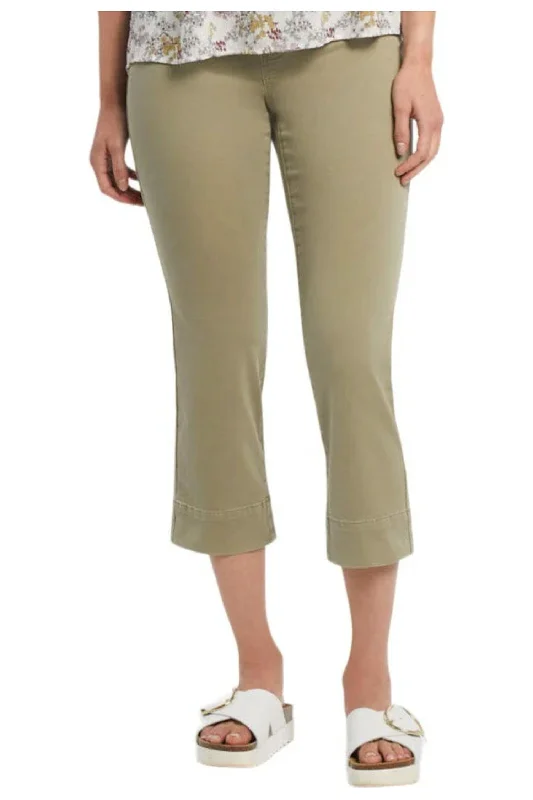 women's warm pantsPull On Kick Flare Capri In Sage