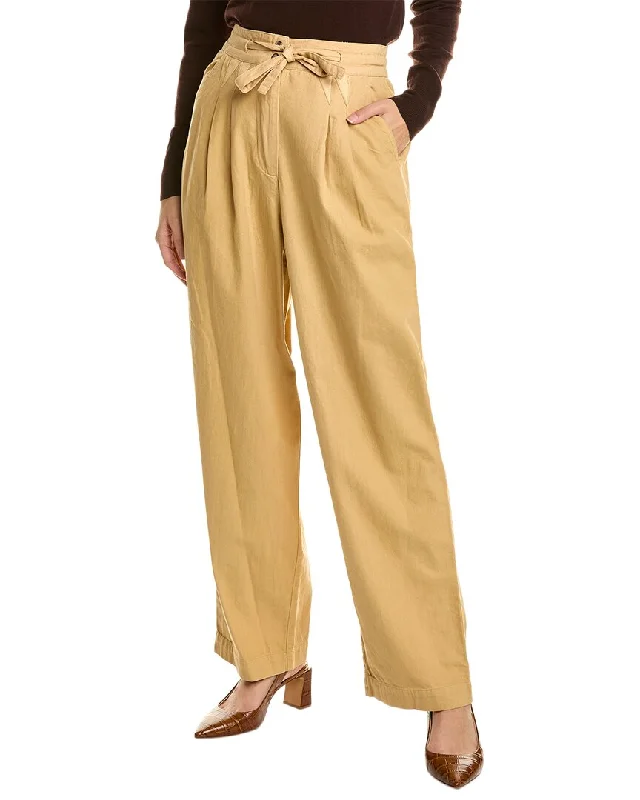 women's striped pantsSEA NY Therese Twill Pleated Pant