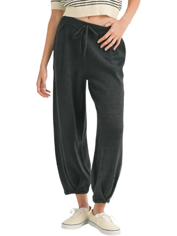 women's reversible pantsSweater Pants In Charcoal