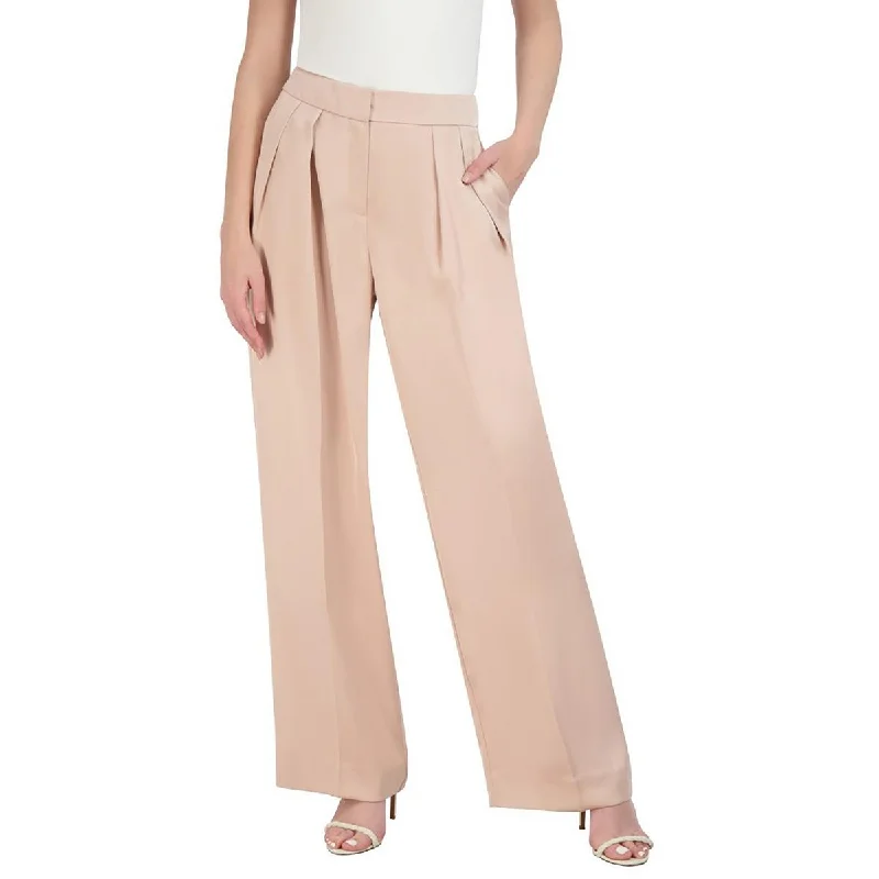 women's patched pantsWomens Pleated Double Weave Wide Leg Pants