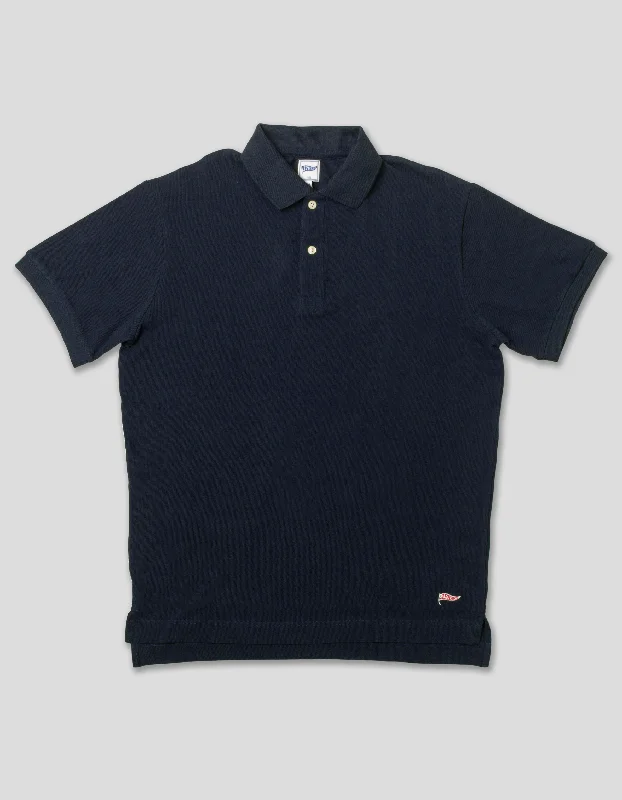 women's one-shoulder dressesPIQUE POLO SHIRT - NAVY